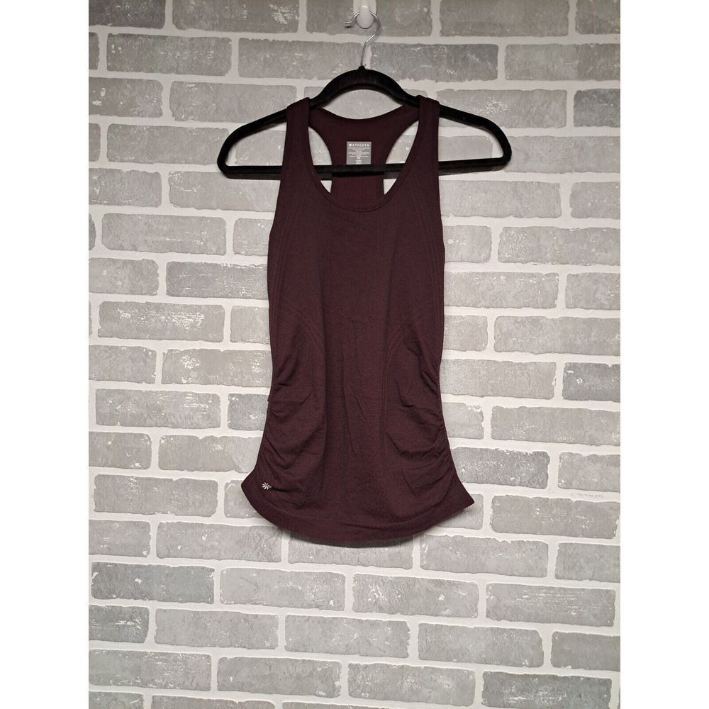 Athleta Tank Women's Sleeveless Racerback Scoop Neck Shirt Top‎ Maroon Soft XS